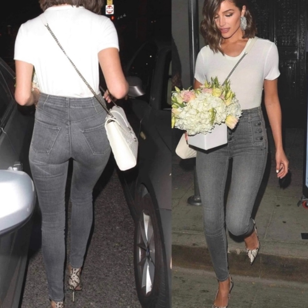 J Brand Gray High-Waisted Skinny Jeans